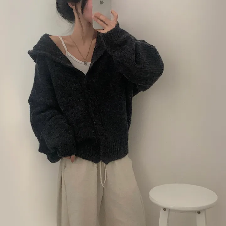 [후기보장*.*/루즈핏🤍] 보호본능, 아방핏 도톰 니트 후드가디건 - 5color 상세 이미지 38