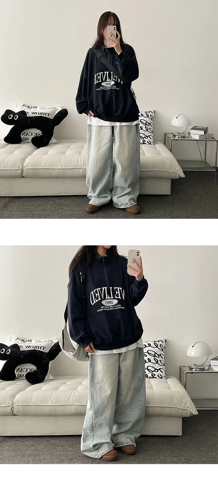 [핏보장🔥숏,롱~XL] 2.5만❤️누적7천장! 거스워싱핀턱와이드데님팬츠 (5color) [일반,기모안감2가지!] 상세 이미지 15