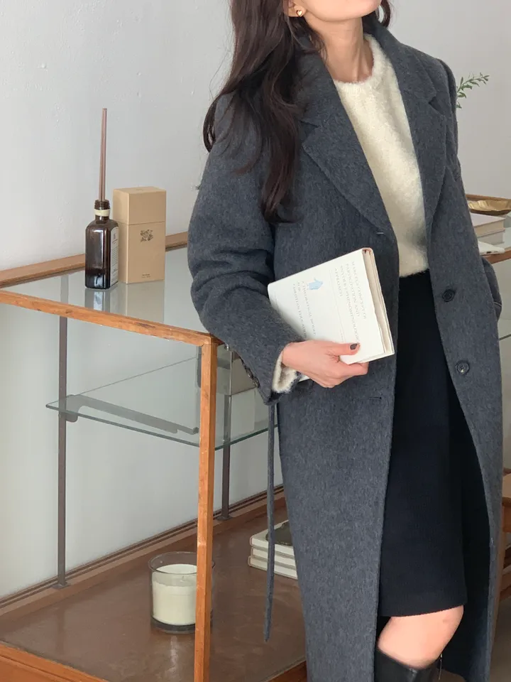 [브랜드퀄/부드럽고 가벼워요/강추💟] *알파카85,울15* 알파카 일자핏 울 핸드메이드 코트 상세 이미지 24