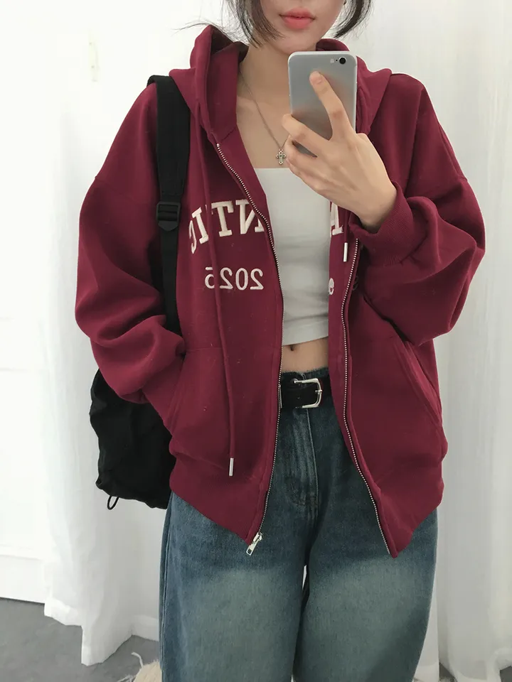 [퀄보장!🤍/6color 자수레터링 아방핏 데일리 후드집업] 로맨틱자수레터링후드집업 상세 이미지 24