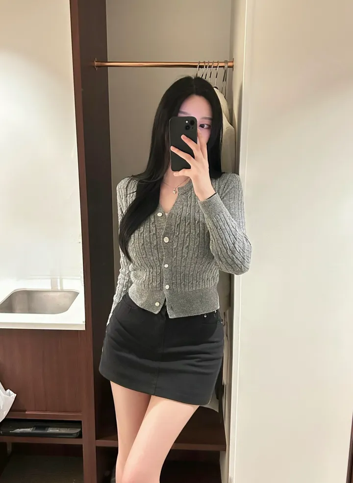 봄데이트룩🩷 밀크 꽈배기 가디건 ( 봄가디건 봄옷 가디건 긴팔가디건 꽈배기가디건 크롭가디건 개강룩 벚꽃 데이트룩 니트가디건 간절기 ) 상세 이미지 9