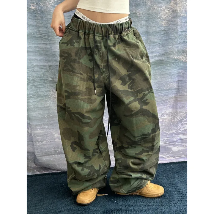 [UNISEX/소장추천!]밀리터리 카모 카펜더 스트랩 포인트 핀턱 와이드 벌룬 팬츠(2color/3-5일 여유주문) 상세 이미지 18