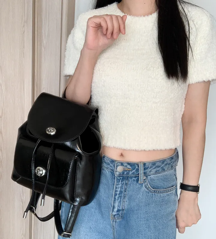 고퀄 사계절템 오일 비건레더 백팩 복조리백 원포켓 가을 어텀 가방 데이트룩 데일리가방 여행백팩 OBP 상세 이미지 16