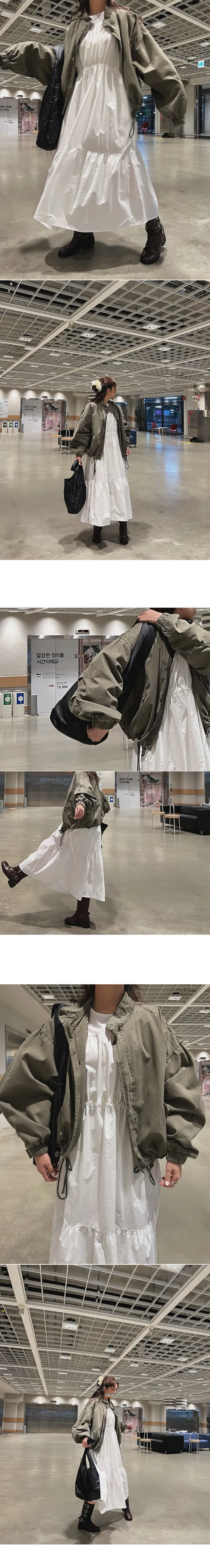 [4color]루즈핏 하이넥 스트링 야상 점퍼 상세 이미지 3