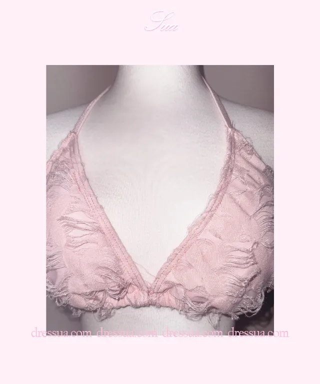 당일출고 [블링 홀터비키니/4COLOR] 고퀄* 레이스 비즈 끈 홀터넥 비키니 수영복 상세 이미지 13