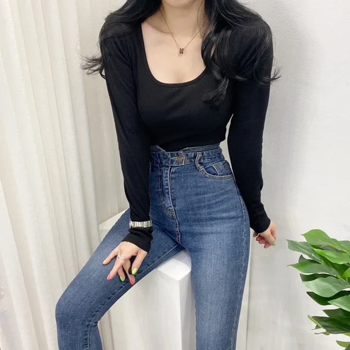 🚀당일발송🚀[묶음할인/데일리템] 봄 가을 디아 카야 둥근 스퀘어 긴팔 티셔츠 이너티 상세 이미지 29