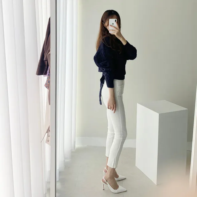 [빠른배송/1만장돌파] 스판굿 반하이 8부 일자 팬츠 면바지 화이트 블랙 베이지 상세 이미지 62