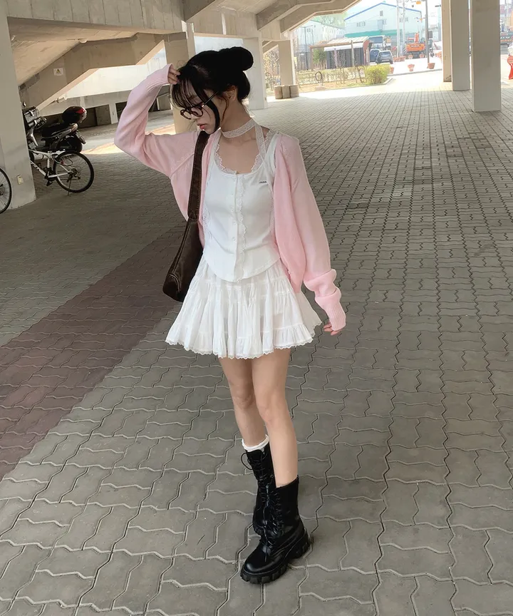 [데일리🫧벚꽃룩] 부코 펜던트 브이넥 니트 가디건 봄 가을 / 벚꽃룩 개강룩 데이트룩 여름가디건 여름니트 클래식블랑 상세 이미지 41
