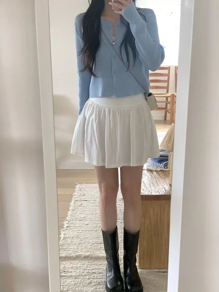 레이 여름 린넨 골지 크롭 라운드 긴팔 가디건 (9color) [ 봄 여름 살안타템 데일리룩 기본 베이직 ] 상세 이미지 32