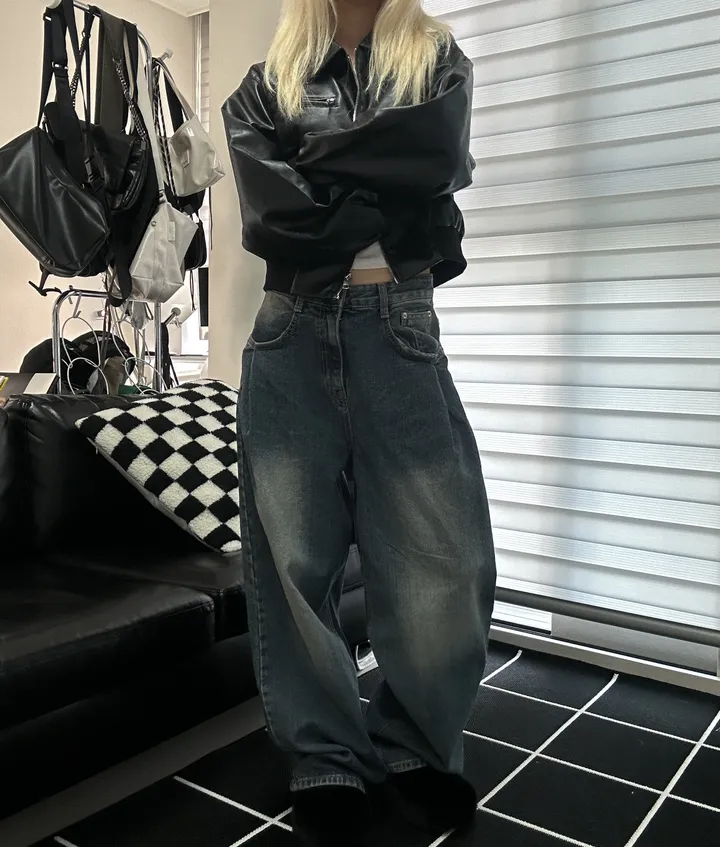 [🎀누적판매 1천장🎀]Allday washing pin-tuck wide denim 올데이 워싱 핀턱 와이드 데님 상세 이미지 20