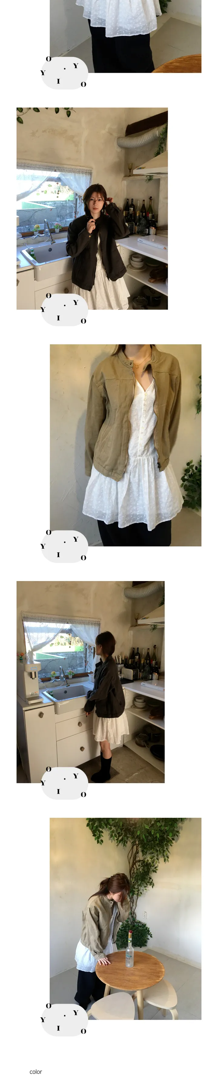 [봄신상💐](2colors/주문폭주🎉/투웨이) 빈티지 블루종 코튼 면 라이더 점퍼 자켓 jk 상세 이미지 3