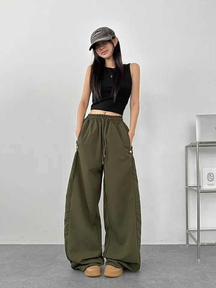 [사이드스냅🖤벌룬핏/나일론 2way스트링조절 비죠버튼 와이드팬츠] 비죠버튼벌룬와이드팬츠 상세 이미지 17
