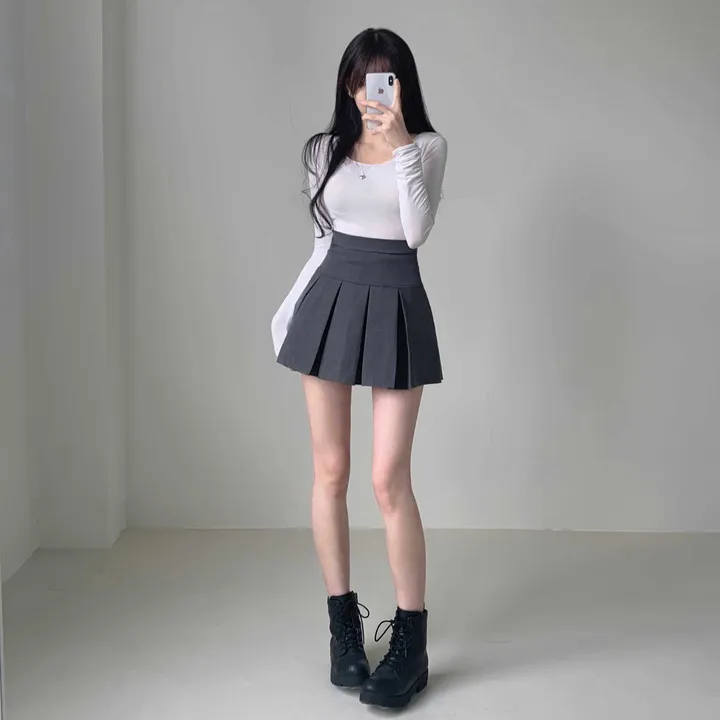[핏보장🖤/속바지O] 모어 하이웨스트 반플리츠 A라인 테니스 미니 스커트 치마 상세 이미지 12