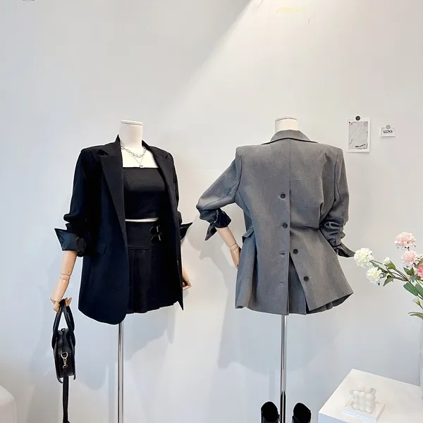 💙당일발송💙*자체제작* 뒷태여신 테일러드카라 대디자켓 버튼자켓 단추자켓 백트임 백버튼 뒷트임 오버핏자켓 슬림자켓 무지자켓 긴팔자켓 하프자켓 숏자켓 롱자켓 봄자켓 봄아우터 하객룩 상세 이미지 34