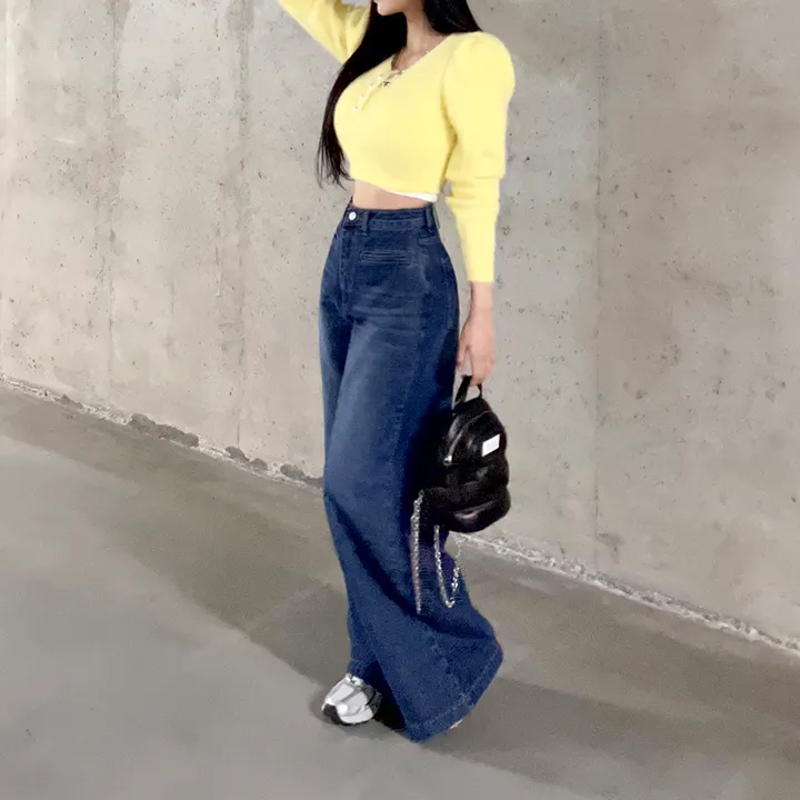 [3color/주인장인생템] 모디 립포켓 탄탄 롱 와이드데님 롱팬츠 키큰녀청바지 인생청바지 상세 이미지 44