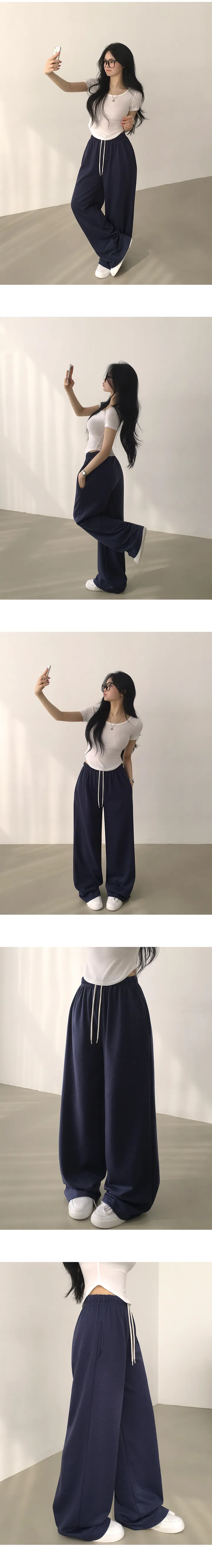 [휘뚜루~/편해요] 일상속에서 계속 찾게되는, 데일리 밴딩 일자 와이드 트레이닝팬츠 (9color) 상세 이미지 7