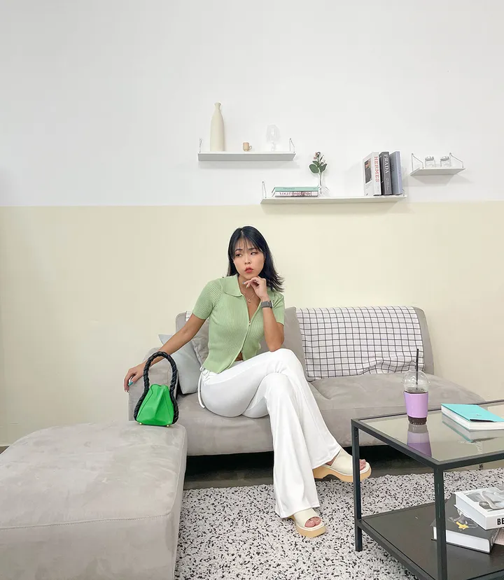 로투 지퍼 크롭티 / 골지 투웨이 빅사이즈 카라티 / 골지크롭티 주문폭주 인기상품 반팔티 지퍼가두개 집업니트 카라 상세 이미지 15