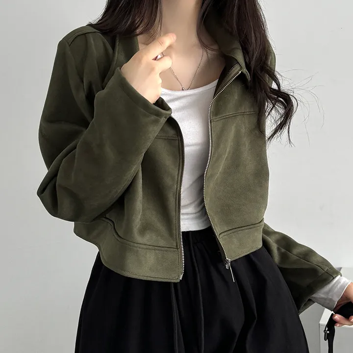 [핵이쁨🤎 *어깨패드O,절개라인* 스웨이드자켓 세무자켓 봄신상] 토너절개카라스웨이드자켓 상세 이미지 7