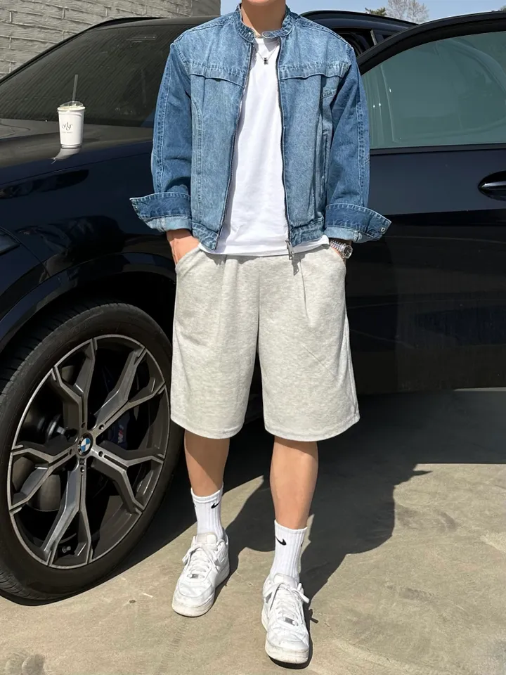 2사이즈! 커플 바이커 청자켓 데님 자켓 흑청 진청 겨울 가을 봄 커플룩 시밀러룩 꾸안꾸 코디 세트 크롭 슬림핏 오버핏 남녀공용 투피스 남자 데이트 빅사이즈 트레이닝  와이드팬츠 상세 이미지 35