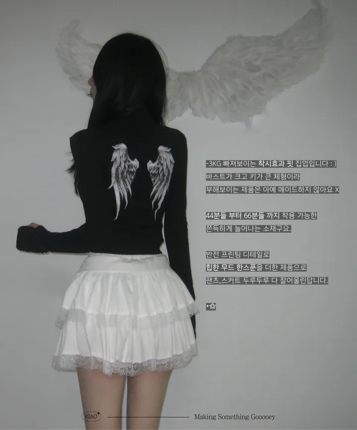 made / -3kg 핏보장 ˚˖𓍢ִ໋🦢˚ DARK ANGEL ZIP-UP y2k 프린팅 빈티지 그런지 아메카지 워머 슬림핏 글램 크롭 집업 점퍼 자켓 상세 이미지 7