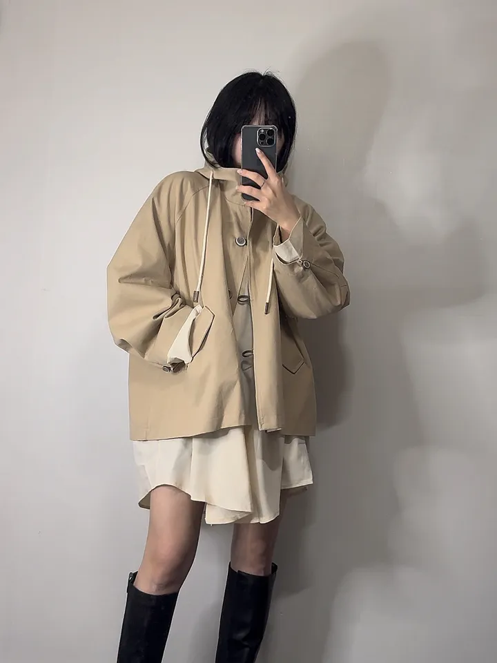 [🤍당일출고🤍/아방핏제대로2color/고퀄리티] 프리미엄 하프 후드 트렌치 야상 코트 자켓 상세 이미지 30