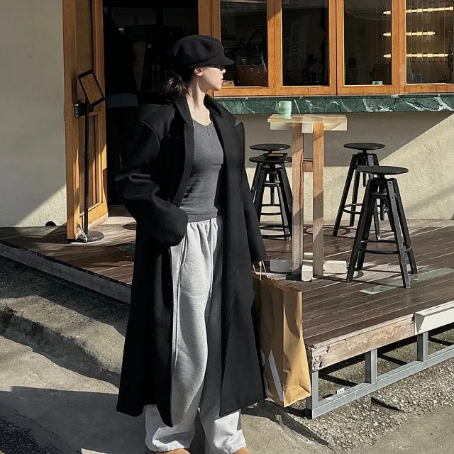 [울40%/*국내*]맥시 롱 루즈핏 기본 심플 롱코트 / #키큰녀 강추 (2color) 상세 이미지 10