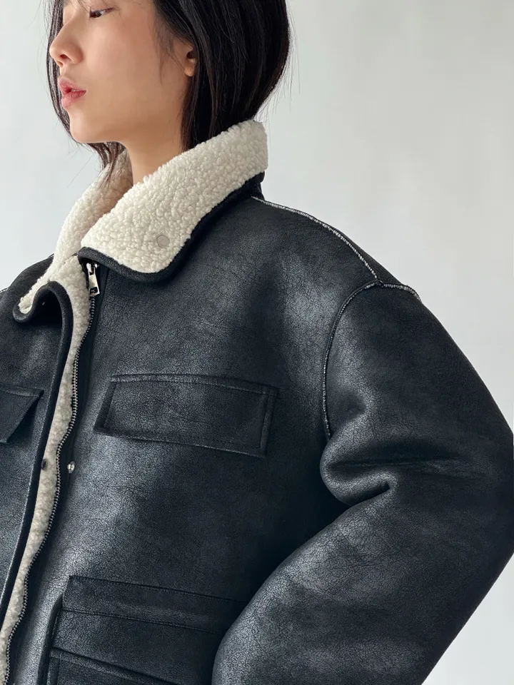 오버핏🖤 레더힙 스트링 무스탕 2Color 상세 이미지 19