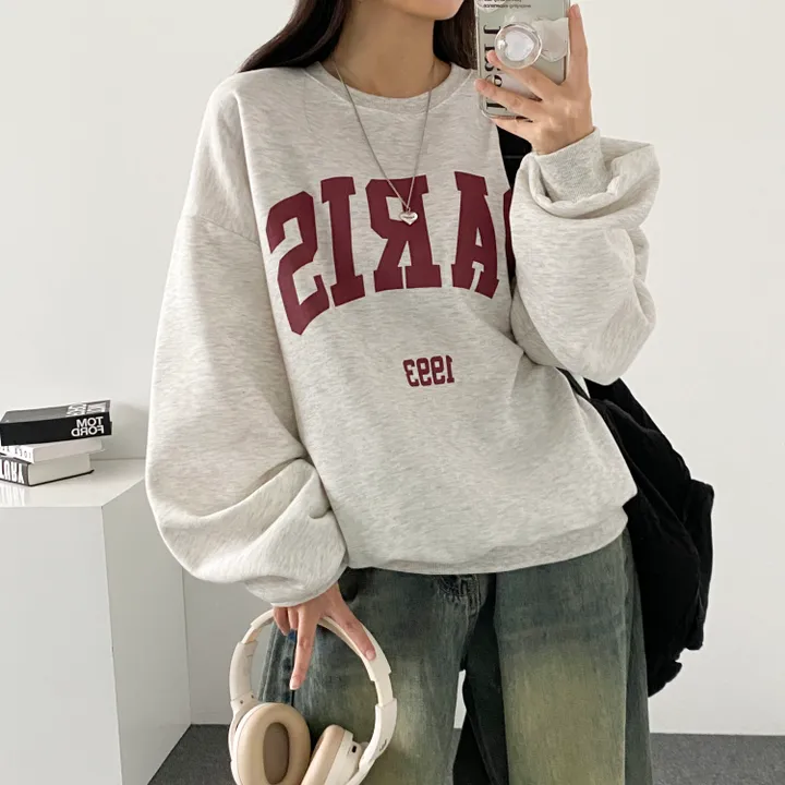 ⭐ 봄버전! [데일리!/묶음할인] 오버핏 파리스 빅레터링 맨투맨 3color 상세 이미지 10