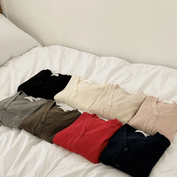[팔뚝살커버!] 허리잘록~ 포근 브이넥 데일리 브이넥 아방핏 니트가디건 상세 이미지 34