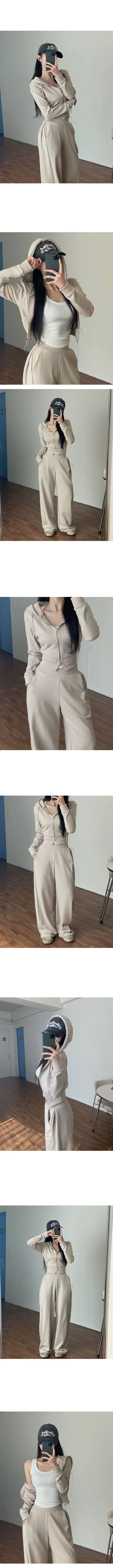 [MADE:자체제작]투웨이 후드집업 핀턱 와이드팬츠 세트[아담/롱ver,별도구매] 상세 이미지 15