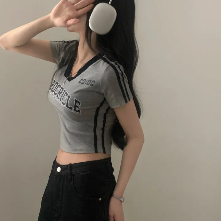 [찐만족도100%🤍] 블록코어 져지 배색 레터링 스트릿 크롭 반팔티셔츠 - 6color 상세 이미지 48