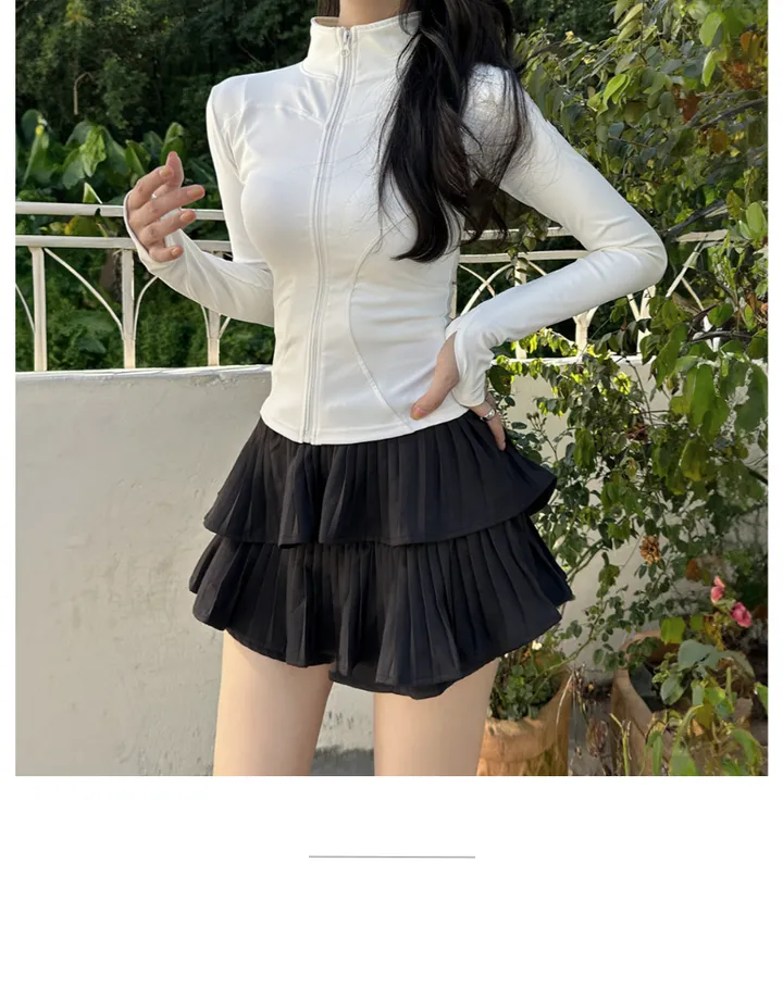 *묶음할인/날씬핏* 에리시 핑거홀 슬림핏 긴팔집업 트레이닝 반넥 하프넥 필라테스 운동 헬스 요가 상의 상세 이미지 21
