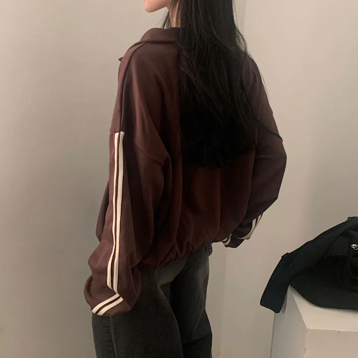 [후기보장*.*/🤎] 필드 라인 배색 투웨이 카라 레터링 집업,점퍼 - 4color 상세 이미지 10