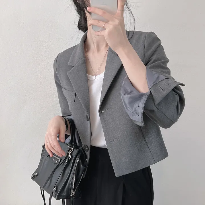 봄자켓*.* [패드없는, 퀄리티굿] 소매트임 크롭 자켓 상세 이미지 36