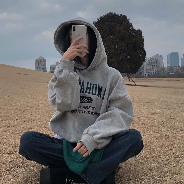 [대박핏보장✨/98%만족/진그레이 당일출고!] 자체제작 #크치Made 꿈에 나온 핏, 오클라호마 1866  양기모 맨투맨 긴팔 후드티 ; 5컬러 상세 이미지 12