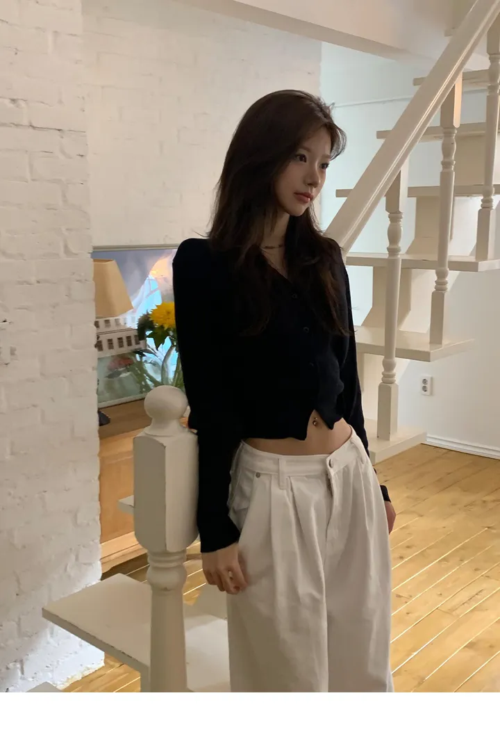 [잘록 허리 핏조절🖤] 리본 스트랩 라운드넥 가디건 - 4color 상세 이미지 14