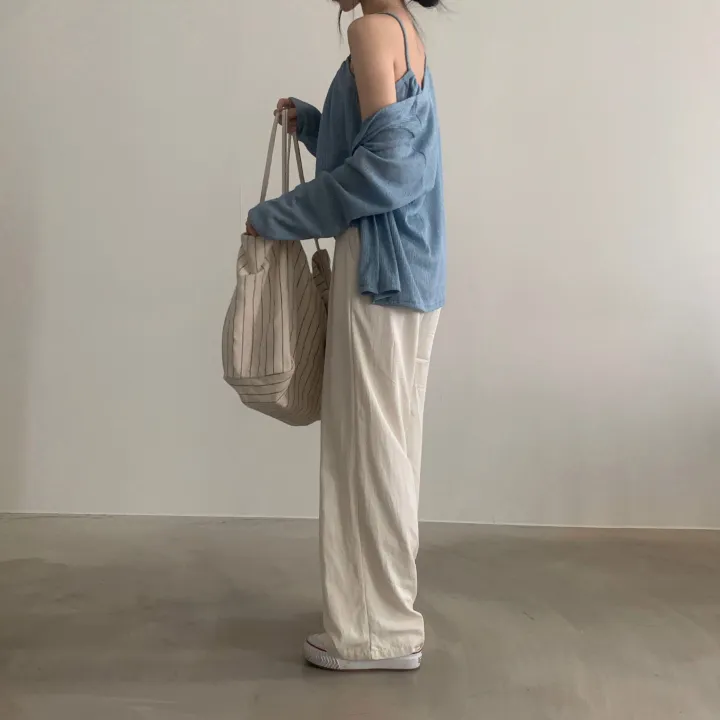 [린넨,세트/살안타템!] 젤럼 리본 셔링 홀터나시+루즈핏 린넨가디건 세트,셋업 - 4color 상세 이미지 31