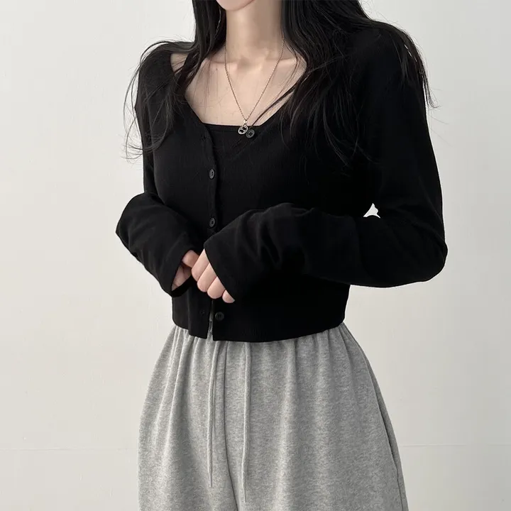 [set] 손등을 덮는 여리함 나시가디건 상세 이미지 12