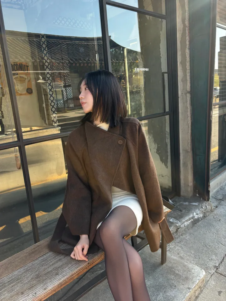 [프리미엄 퀄리티/국내제작]메리노울 90 로로 숄카라 하프 핸드메이드코트 상세 이미지 28