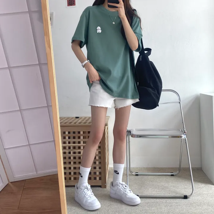 [묶음 할인/꾸안꾸] 귀여운 흰둥이 패치 반팔티 5color 상세 이미지 29