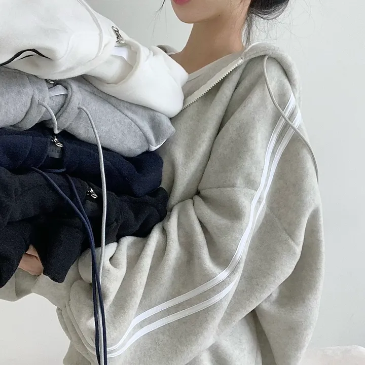 [보들후리스/넉넉핏] 보들 두줄 투웨이 후리스 후드집업 상세 이미지 4