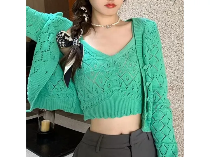 나시가디건세트 여자투피스세트 레이스 뷔스티에 상세 이미지 11