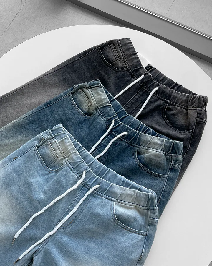[~2XL] 마블 소프트 워싱 허리 밴딩 와이드 일자핏 데님 팬츠 바지 상세 이미지 51