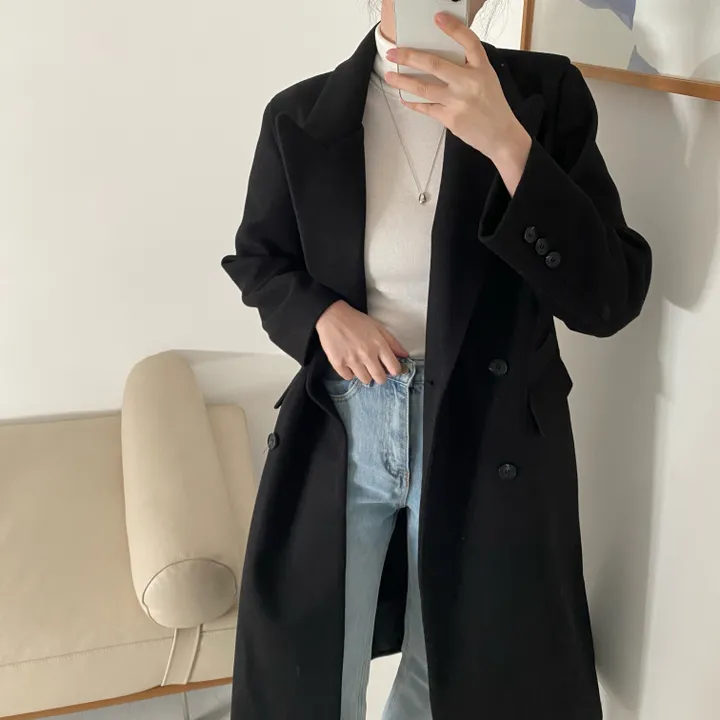 플룻 코트 봄코트 롱코트 하객룩 울코트 상세 이미지 42