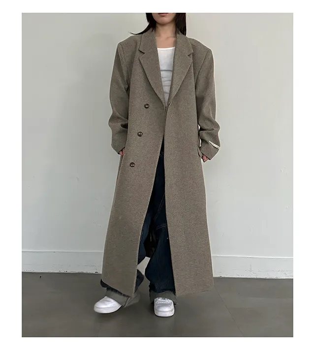 (Unisex) 카민 히든 롱 코트 (3color) 맥시 겨울코트 오버사이즈 울코트 남녀공용 상세 이미지 19