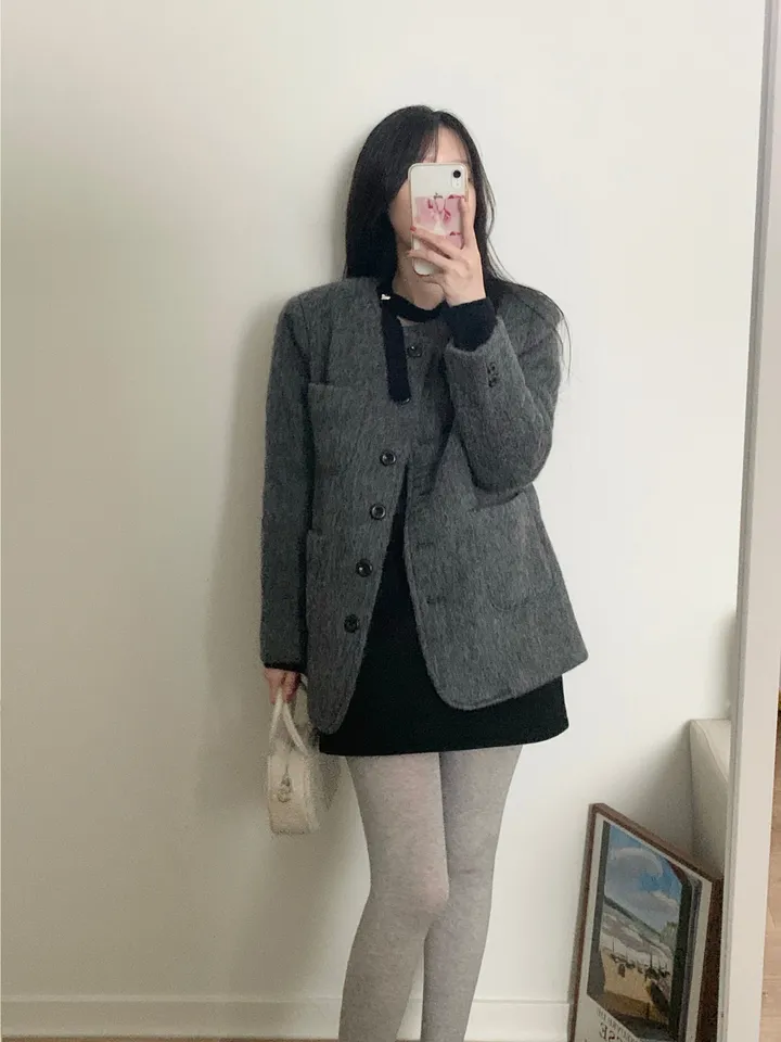 로느 브러쉬 울 코트 상세 이미지 34