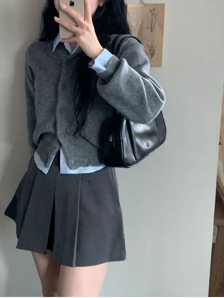 롯지 데일리 라운드 긴팔 가디건 (7color) - 가을 겨울 니트 기본 심플 베이직 버튼 간절기 아우터 상세 이미지 48