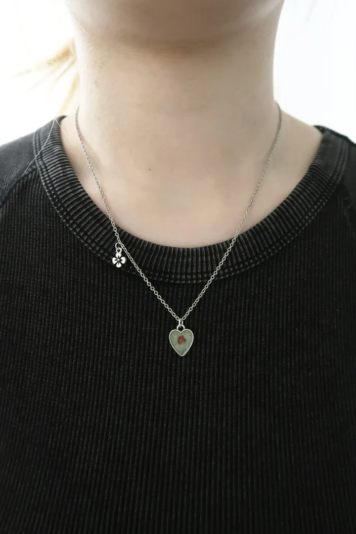 vintage flower heart (mint) 상세 이미지 4