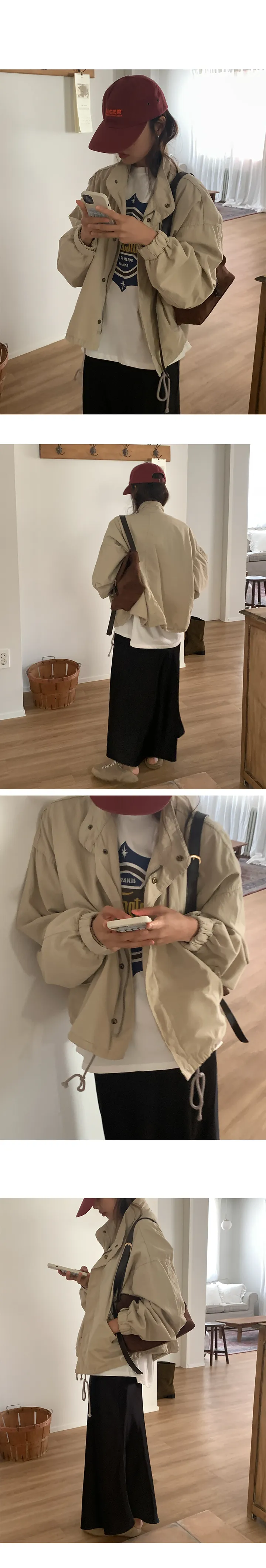 [베이지당일/핏예쁨!/국내제작] 크래버 오버핏 야상 점퍼 자켓 상세 이미지 5