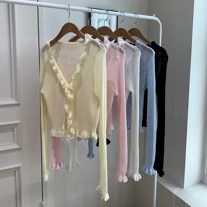 썸머 프릴 가디건 PINK COLOR 상세 이미지 4